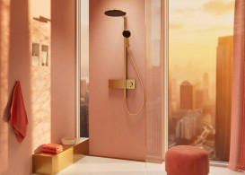 Душова стійка Hansgrohe Raindance Alive S 300 2jet із термостатом ShowerSelect Comfort бронза 24595140