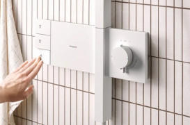Душевая стойка Hansgrohe Raindance Alive S 300 2jet EcoSmart с термостатом белый матовый 24596700