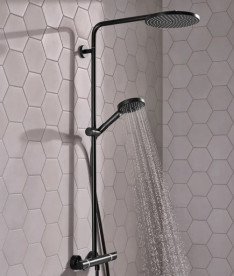 Душевая стойка Hansgrohe Raindance S 240 1jet EcoSmart с термостатом черный матовый 28823670
