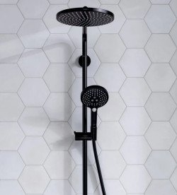 Душевая стойка Hansgrohe Raindance S 240 1jet EcoSmart с термостатом черный матовый 28823670