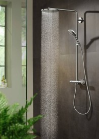 Душова стійка Hansgrohe Raindance Select S Showerpipe 240 1jet з верхнім і ручним душем білий матовий 27633700