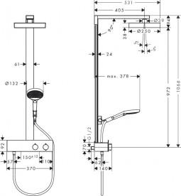 Душова стійка Hansgrohe Rainfinity Showerpipe 250 1jet EcoSmart з термостатом хром 28742000