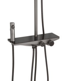 Душова стійка Kroner KRP Armada-GRP066 із змішувачем та душовим гарнітуром графіт CV033880