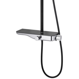 Душевая стойка Kroner KRP Armada-SCH065 со смесителем и душевым гарнитуром хром/черный CV033878