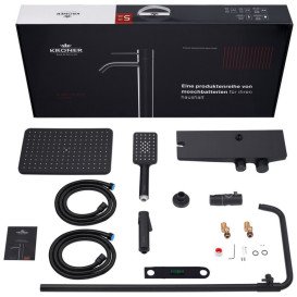 Душова стійка Kroner KRP Armada-SCH066 із змішувачем та душовим гарнітуром чорний CV033873