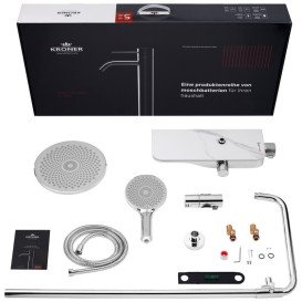 Душевая стойка Kroner KRP Armada-W065 со смесителем и душевым гарнитуром хром CV033872