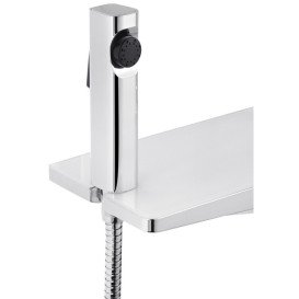 Душова стійка Kroner KRP Armada-W066 із змішувачем та душовим гарнітуром хром/білий CV033879