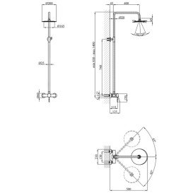 Душова стійка Kroner KRP Edelstahl Klassisch-ESG062 із змішувачем нержавіюча сталь CV029549