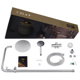 Душевая стойка Kroner KRP Edelstahl Klassisch-ESG231 с душевым гарнитуром нержавеющая сталь CV029978