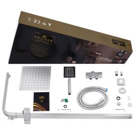 Душова стійка Kroner KRP Edelstahl Kubus-ESG231 з душовим гарнітуром нержавіюча сталь CV029977