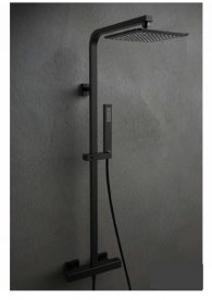 Душова стійка Ponsi Italia R з термостатом чорний матовий BN COL K QTRM 0011