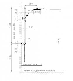 Душевая стойка Ponsi Round с термостатом хром BN COL C RTRM 0001