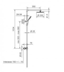 Душевая стойка Ponsi Round с термостатом матовый черный BNCOLKRTRM0001