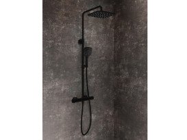 Душевая стойка Ravak 10° Free со смесителем и душевым набором матовый черный X070643