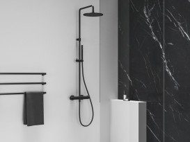 Душова стійка Ravak Espirit із термостатичним змішувачем чорний матовий X070496