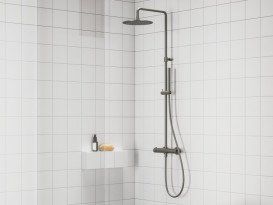 Душевая стойка Ravak Espirit с термостатическим смесителем графит матовый X070497