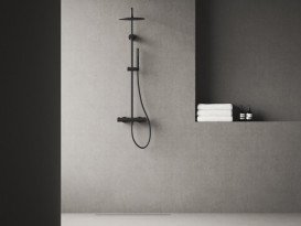 Душова стійка Ravak Spring із термостатичним змішувачем чорний матовий X070558