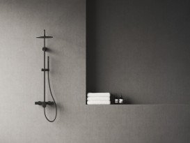 Душевая стойка Ravak Spring SG 098 со смесителем и душевым набором матовый черный X070559