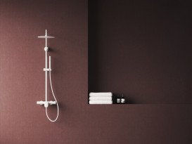 Душевая стойка Ravak Spring SG 098 со смесителем и душевым набором белый матовый X070581