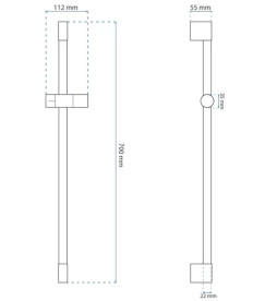 Душова стійка Rea 70 см метал хром REA-P5982