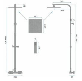 Душевая стойка Rea Milan с термостатом хром REA-P0222