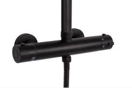 Душова стійка Rea Tom з термостатом чорний REA-P7101