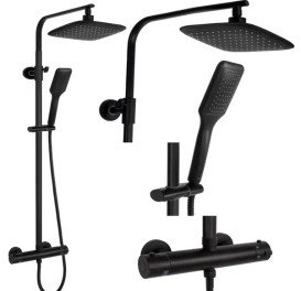 Душова стійка Rea Tom з термостатом чорний REA-P7101