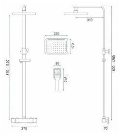 Душевая стойка Rea Tom с термостатом хром REA-P7100
