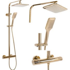 Душова стійка Rea Tom із термостатом золото REA-P7102