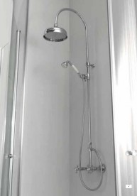 Душова стійка з верхнім душем Kerasan Retro Ø20 см і душовим комплектом хром 7398K0