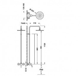 Душевая стойка Tres Base с однорычажным смесителем хром 21699510