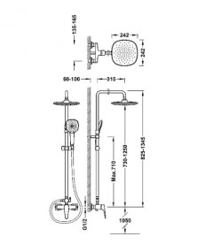 Душевая стойка Tres Canigo Plus с однорычажным смесителем хром 21831201