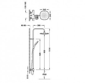 Душевая стойка Tres Canigo Plus с термостатом хром 21839301