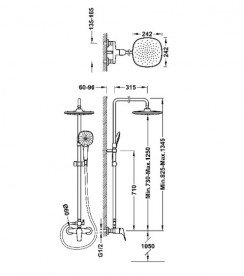 Душевая стойка Tres Canigo с однорычажным смесителем хром 21731201