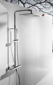 Душова стійка Tres Class-Tres термостатична з верхнім і ручним душем хром 20538501