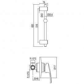 Душевая стойка Tres Eco-tres с однорычажным смесителем и ручным душем хром 17097002