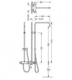 Душова стійка Tres Tresmostatic термостатична без душових аксесуарів хром 08149501