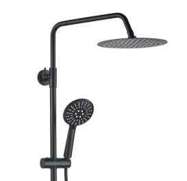 Душевая стойка VBI Milanoс термостатом и душевым гарнитуром черный VBI-050111BL