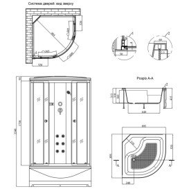Душовий бокс Kroner KRP ArmadaSDCTG9090 90х90 см профіль сатин тоноване сіре скло CV031574