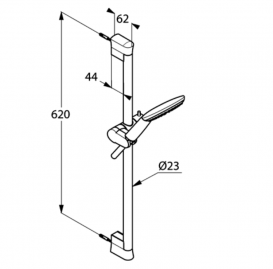 Душовий гарнітур 1S з штангою KLUDI FRESHLINE латунь / пластик хром 6783005-00