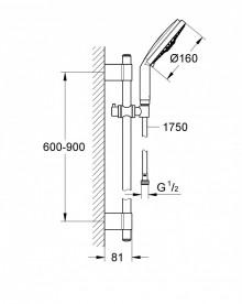 Душевой гарнитур GROHE Rainshower Cosmopolitan 160 хром 28763001