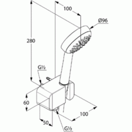 Душевой гарнитур для ванны KLUDI LOGO латунь/пластик хром 6867005-00