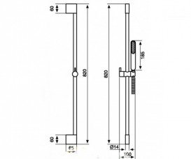 Душовий гарнітур Emmevi Nefer зі штангою і ручним душем хром CO 2766