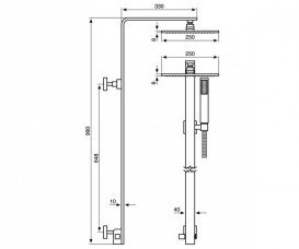 Душевой гарнитур Emmevi Sicily с верхним и ручным душем хром CR2773