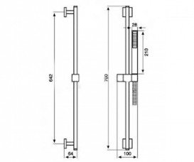 Душовий гарнітур Emmevi зі штангою і ручним душем хром CO 2667