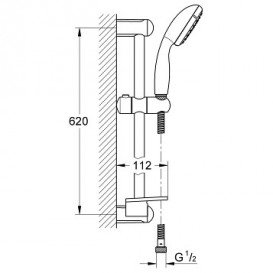 Душевой гарнитур Grohe New Tempesta с полочкой хром 27926001