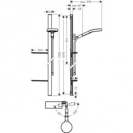 Душевой гарнитур Hansgrohe Rainfinity 130 3jet EcoSmart со штангой 150 см и мыльницей хром 27674000