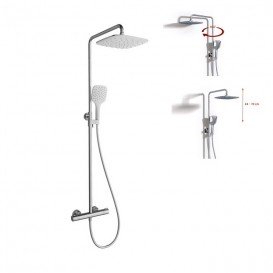 Душевой гарнитур Ravak Termo 300 TE 093.00/150 с верхним и ручным душем и термостатическим смесителем хром/белый X070099