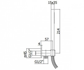 Душовий гарнітур з настінним тримачем Paffoni Elle хром ZDUP 095 CR