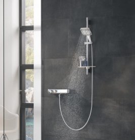 Душовий гарнітур зі штангою Grohe Rainshower Smartactive Cube 130 3 типи струменя хром 26583000